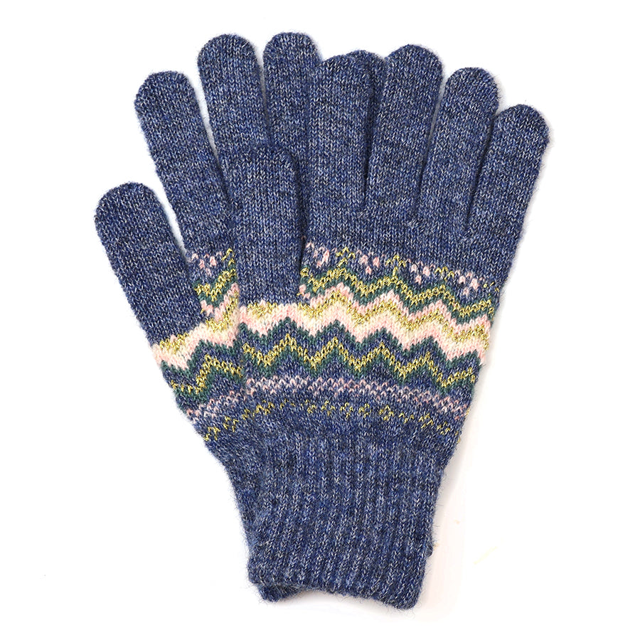 POM Sofia recycled blend Fair Isle gloves - [shop_name Strathaven] [womens clothing]