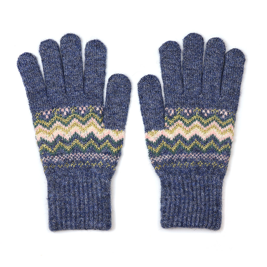 POM Sofia recycled blend Fair Isle gloves - [shop_name Strathaven] [womens clothing]