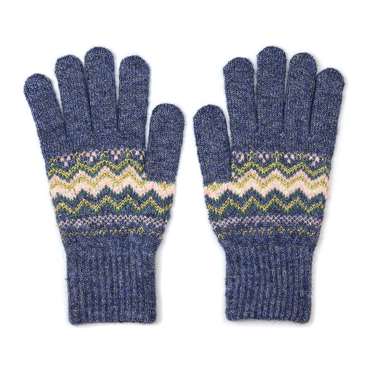 POM Sofia recycled blend Fair Isle gloves - [shop_name Strathaven] [womens clothing]