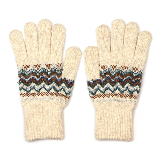 POM Sofia recycled blend Fair Isle gloves - [shop_name Strathaven] [womens clothing]