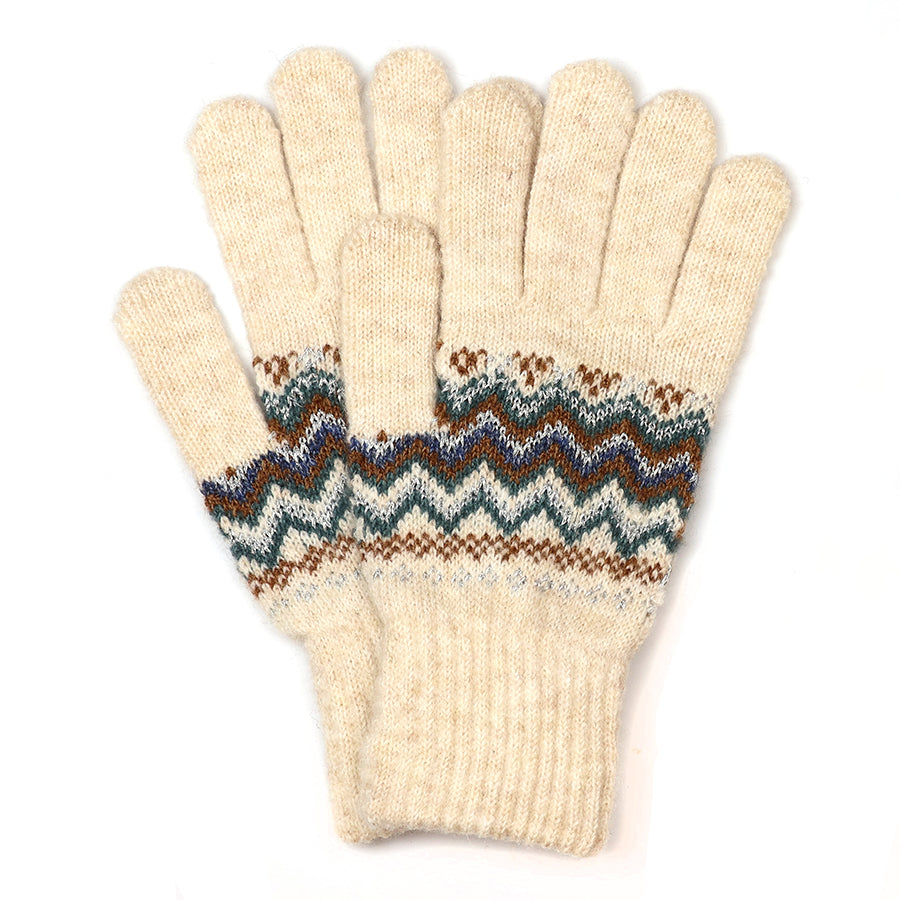 POM Sofia recycled blend Fair Isle gloves - [shop_name Strathaven] [womens clothing]