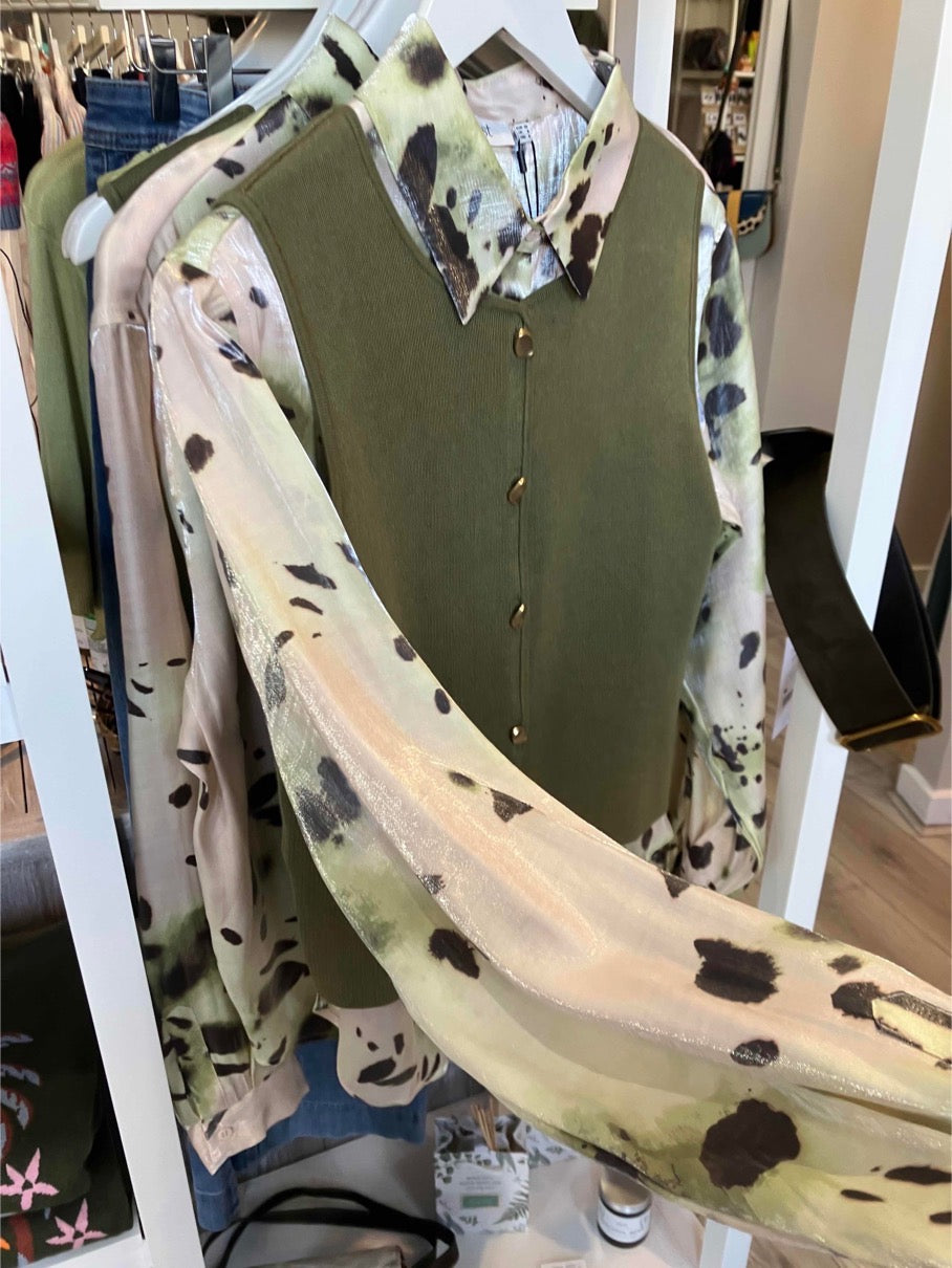 Ianka vest knit in olive - [shop_name Strathaven] [womens clothing]