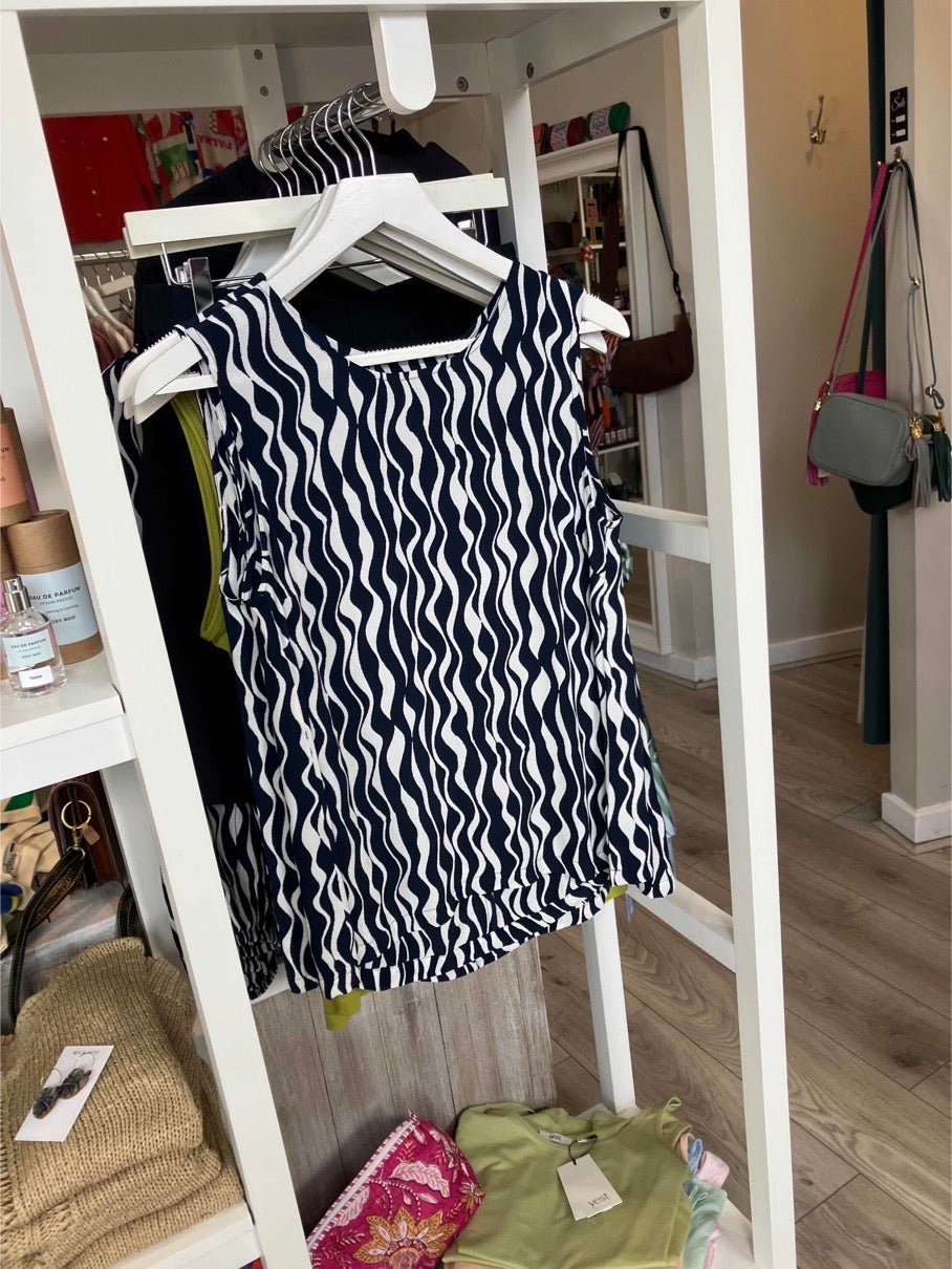 Nomads Viscose crepe vest in navy - [shop_name Strathaven] [womens clothing]