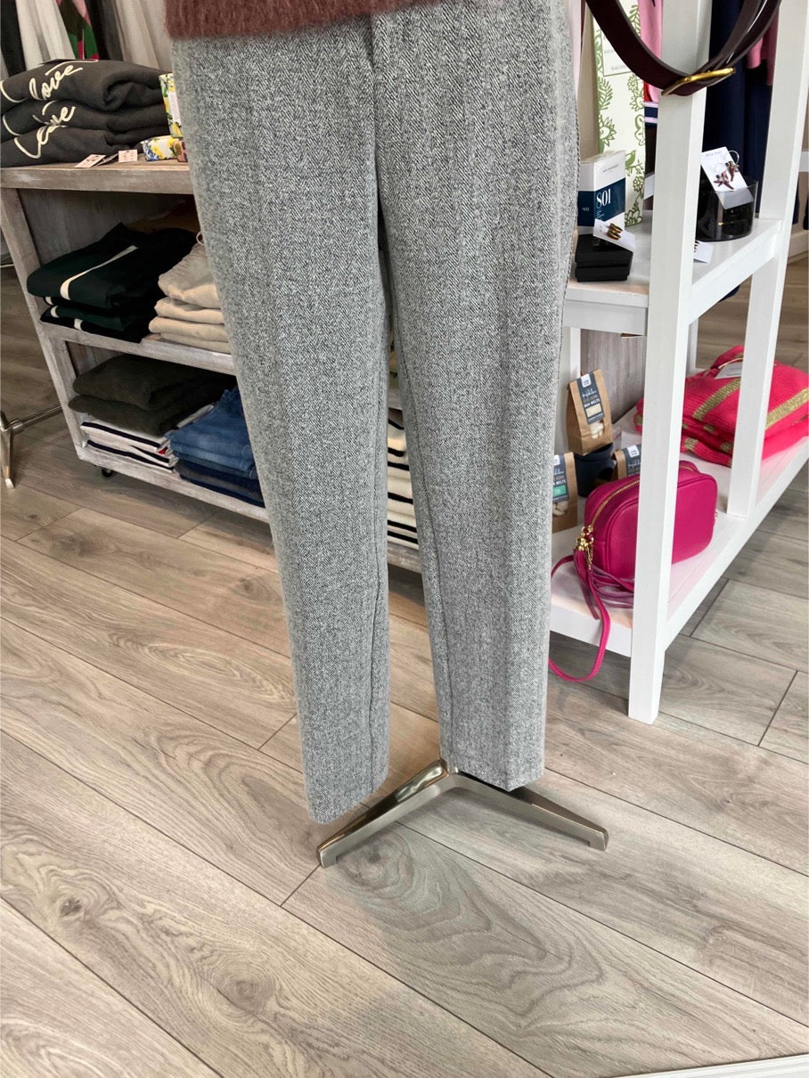 Yest Bertille trouser in silver grey melange