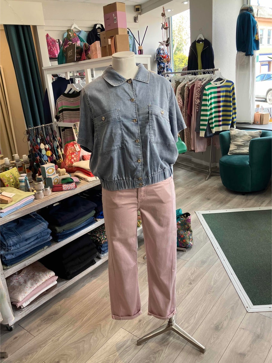 Yest Kamil denim blouse with fancy buttons - [shop_name Strathaven] [womens clothing]