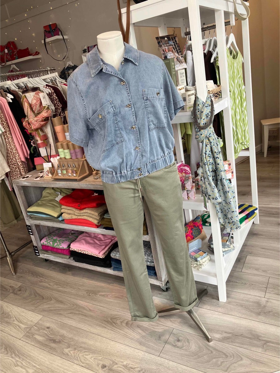 Red Button Tessy trouser in light khaki