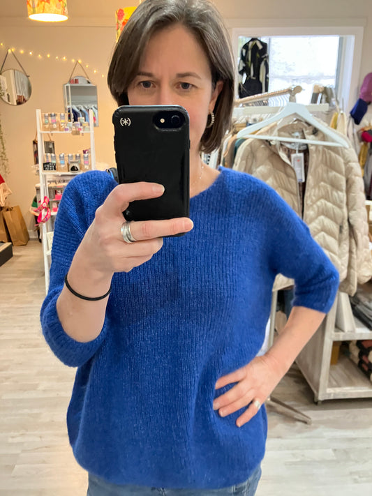 Soaked Tuesday sweater in beaucoup blue