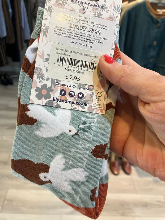 Lily & Me peace dove socks - [shop_name Strathaven] [womens clothing]
