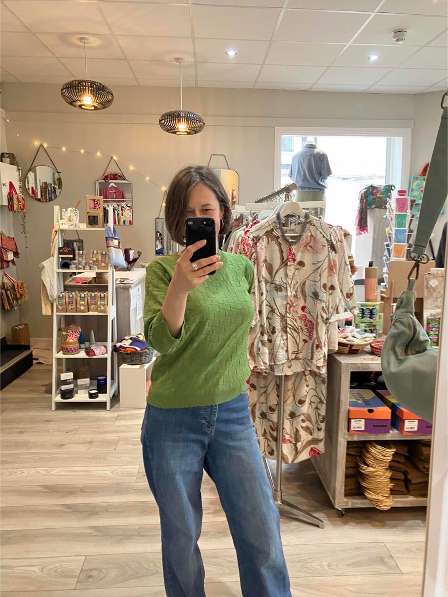 Numph Nutika sweater in forest green - [shop_name Strathaven] [womens clothing]