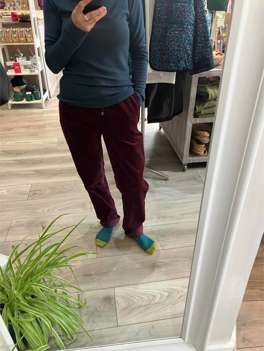 Red Button Tessy cords in wine