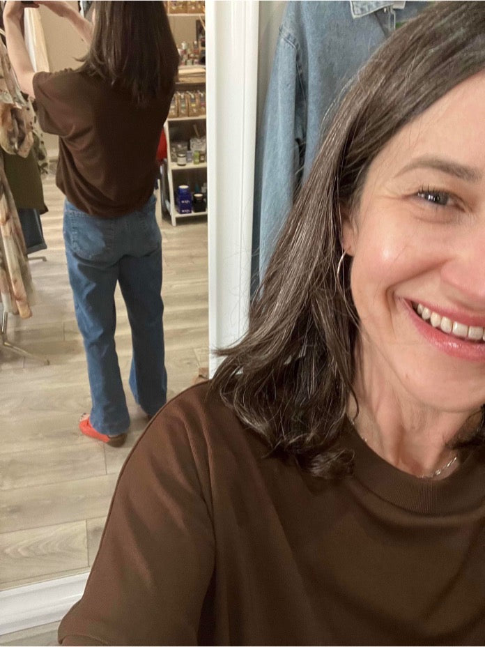 Numph Nuleah boxy tee in chicory coffee - [shop_name Strathaven] [womens clothing]