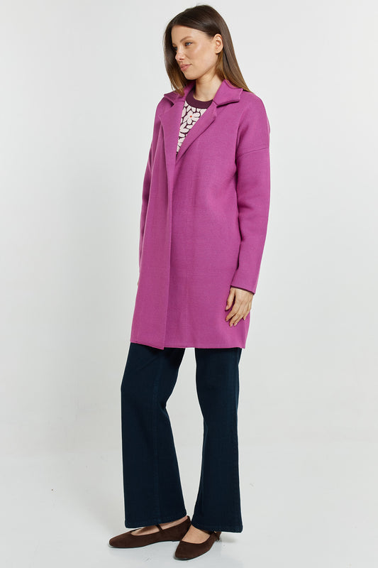 Betty Basics Bristol coatigan in mulberry pink - [shop_name Strathaven] [womens clothing]