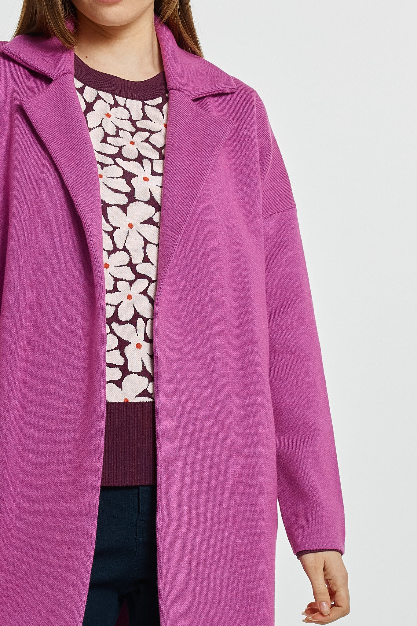 Betty Basics Bristol coatigan in mulberry pink - [shop_name Strathaven] [womens clothing]