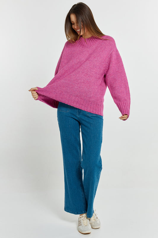 Betty Basics Lola sweater in mulberry pink - [shop_name Strathaven] [womens clothing]