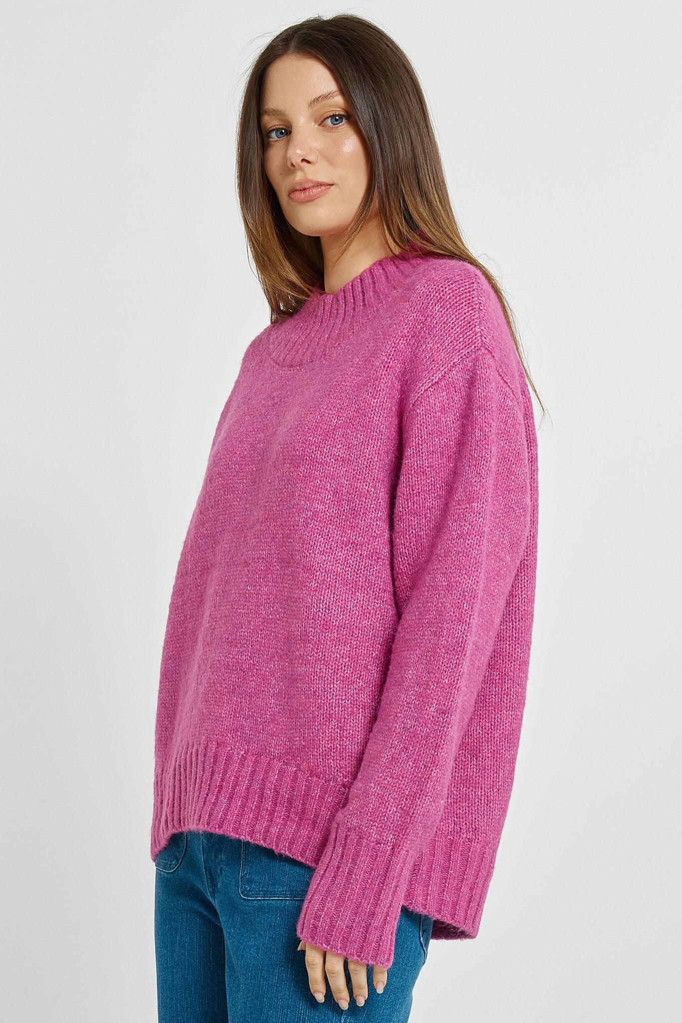 Betty Basics Lola sweater in mulberry pink - [shop_name Strathaven] [womens clothing]
