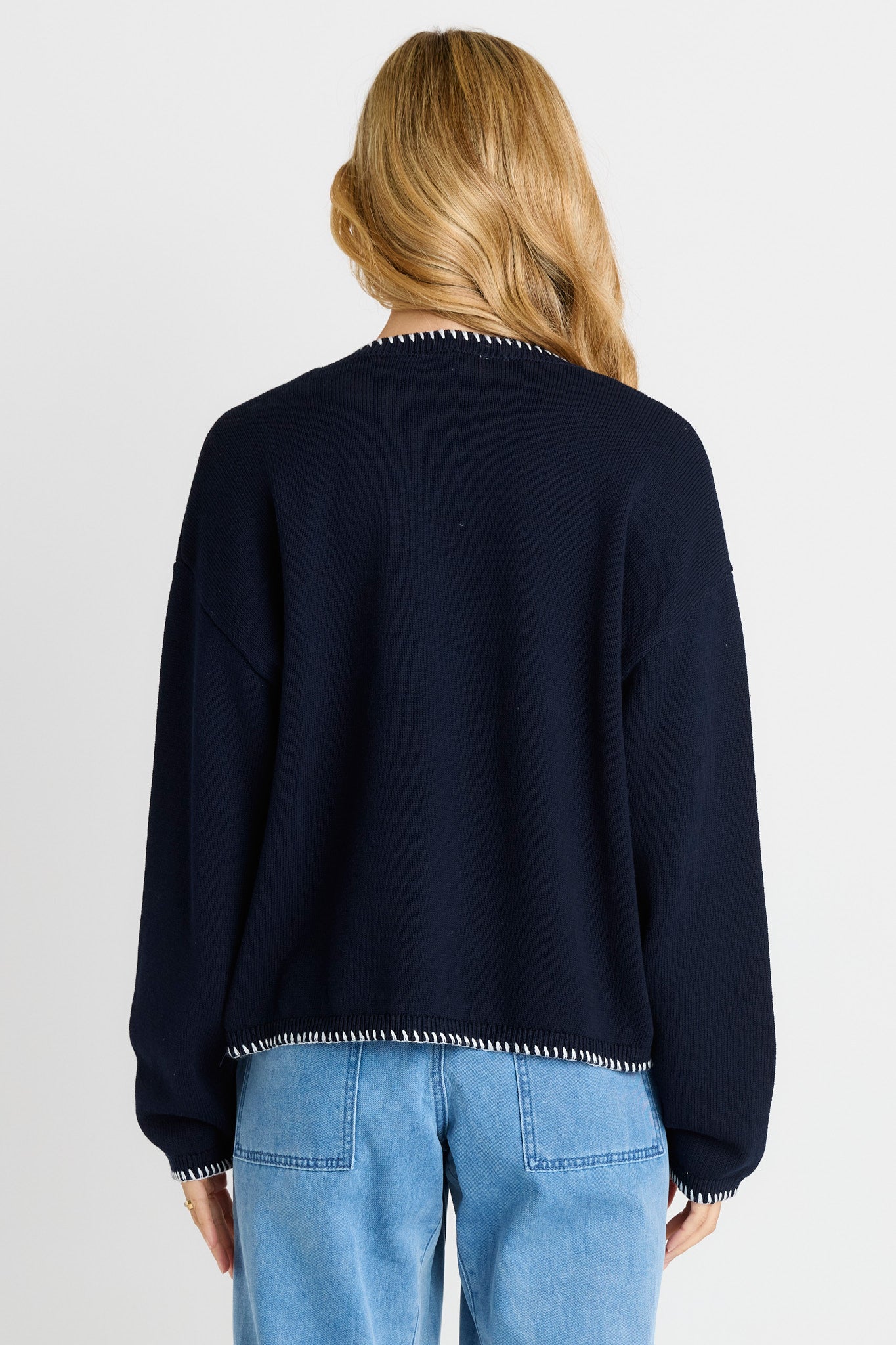 Betty Basics Ascot stitch sweater in navy - [shop_name Strathaven] [womens clothing]