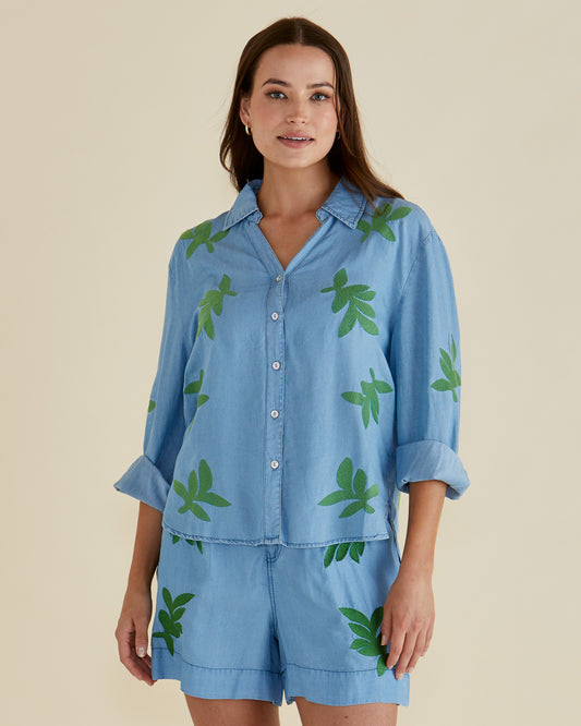 Betty Basics Daria Lyocell leaf shirt - [shop_name Strathaven] [womens clothing]