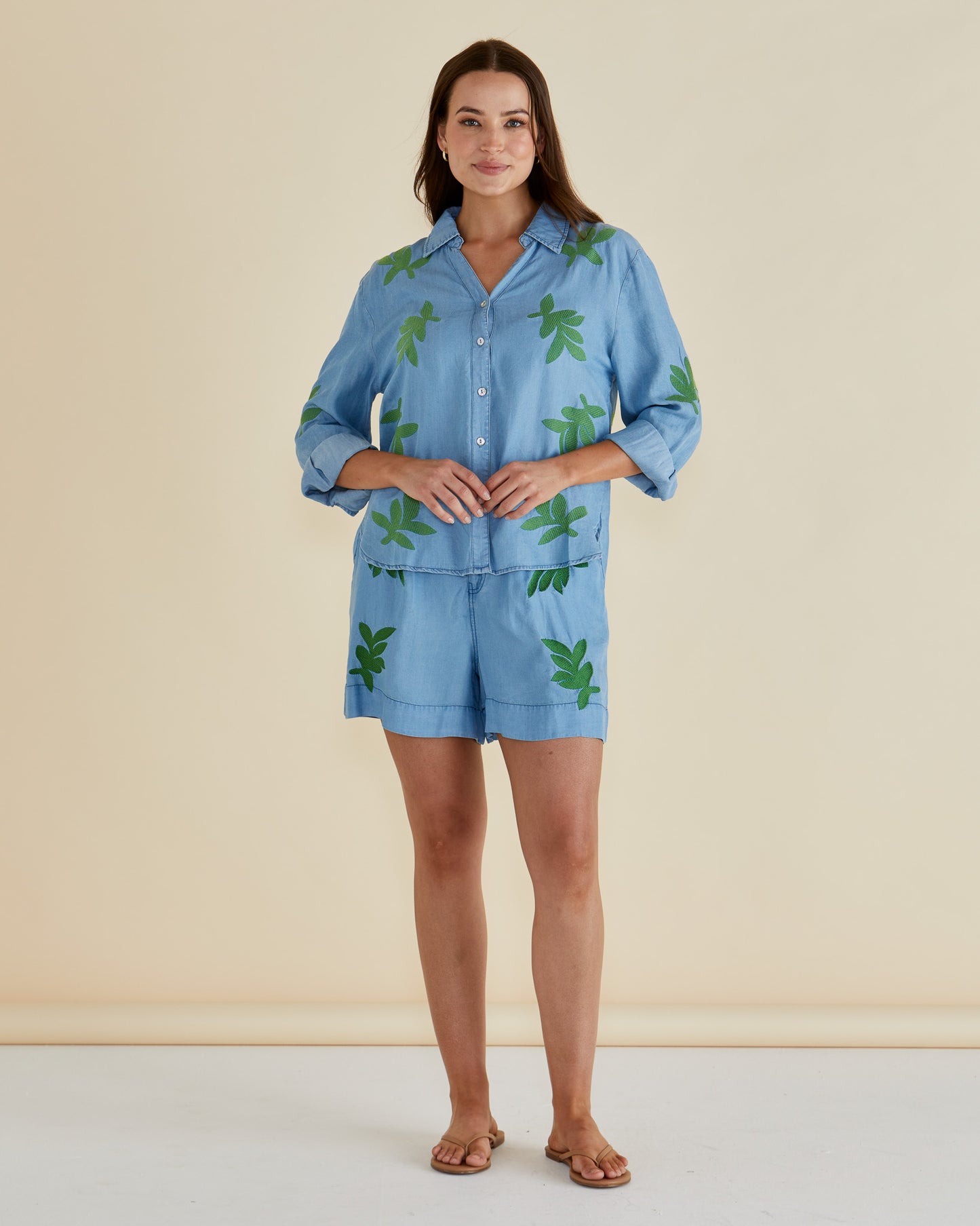 Betty Basics Daria Lyocell leaf shirt - [shop_name Strathaven] [womens clothing]