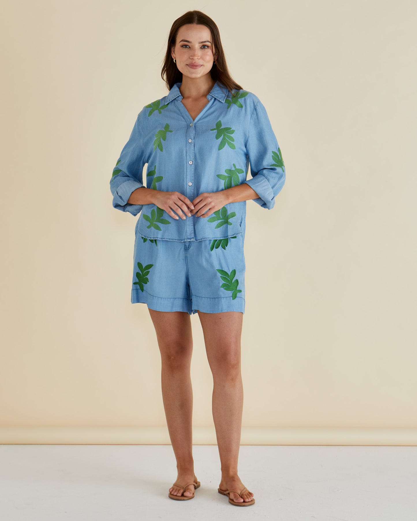 Betty Basics Daria Lyocell leaf shirt - [shop_name Strathaven] [womens clothing]