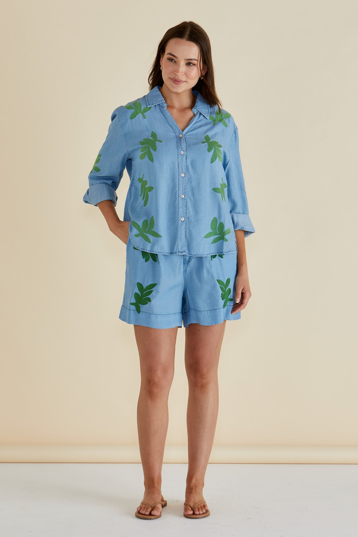 Betty Basics Daria Lyocell leaf shirt - [shop_name Strathaven] [womens clothing]