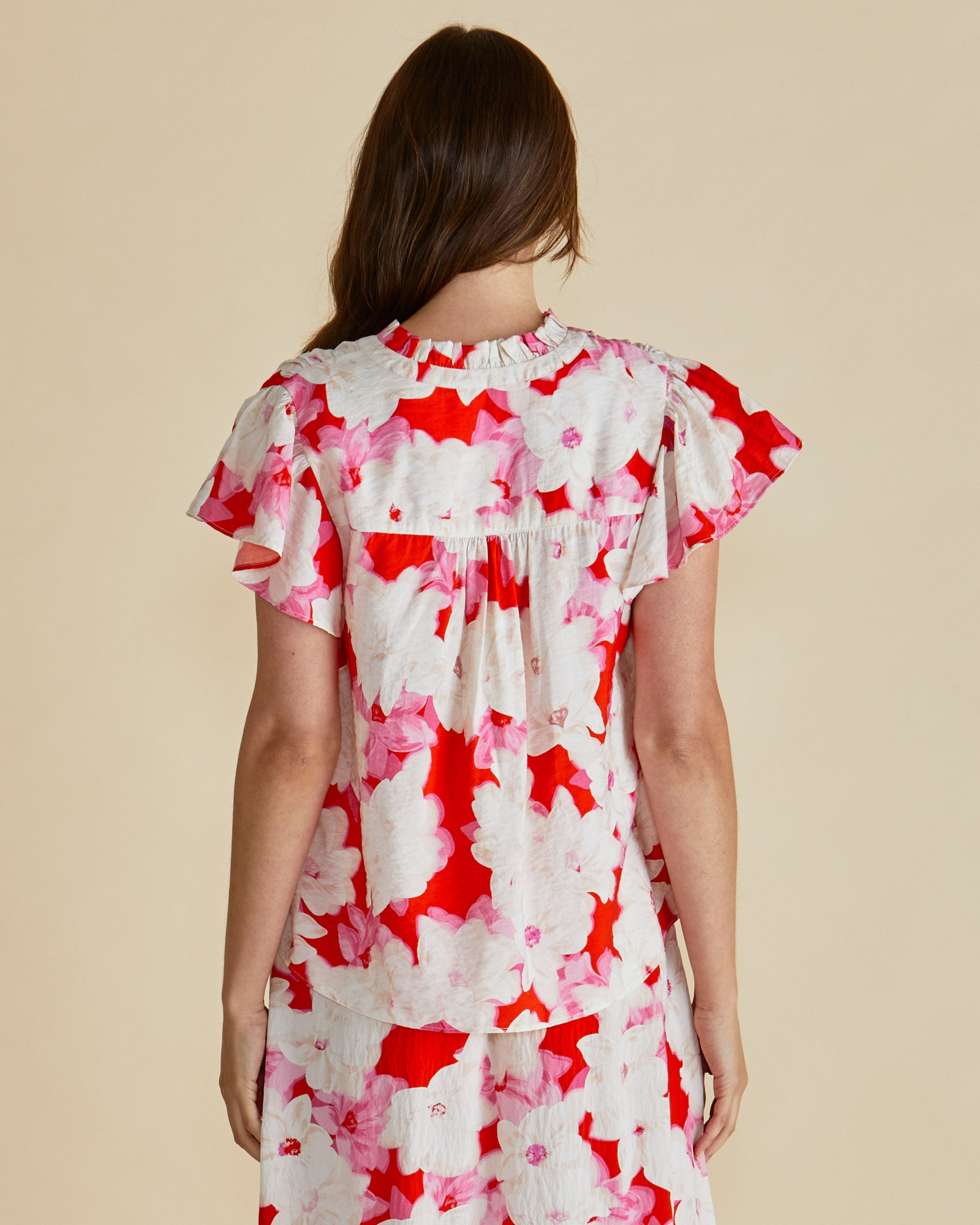 Betty Basics Lyra blouse in red floral - [shop_name Strathaven] [womens clothing]
