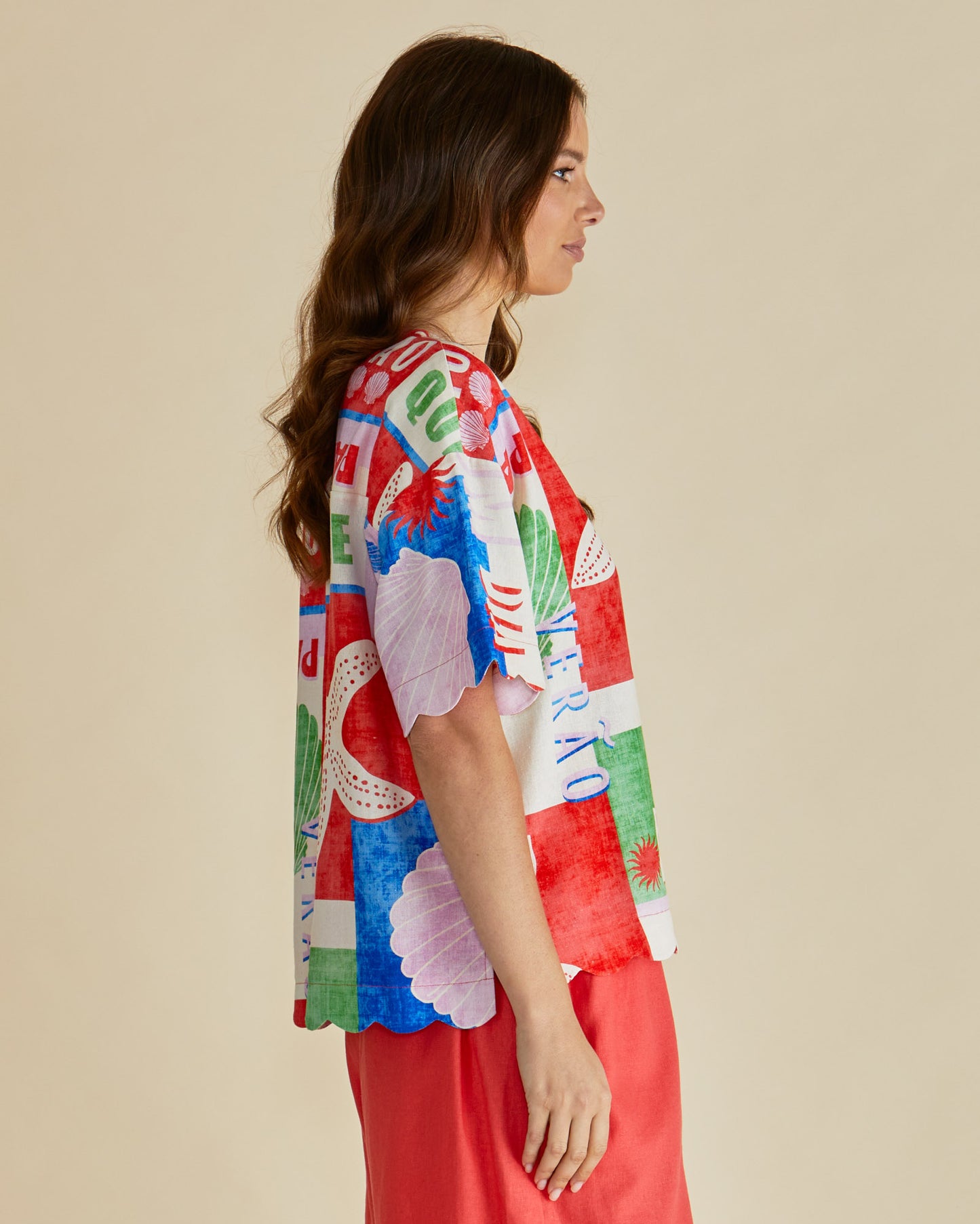 Betty Basics Sea Scarlett shirt in seashell print - [shop_name Strathaven] [womens clothing]