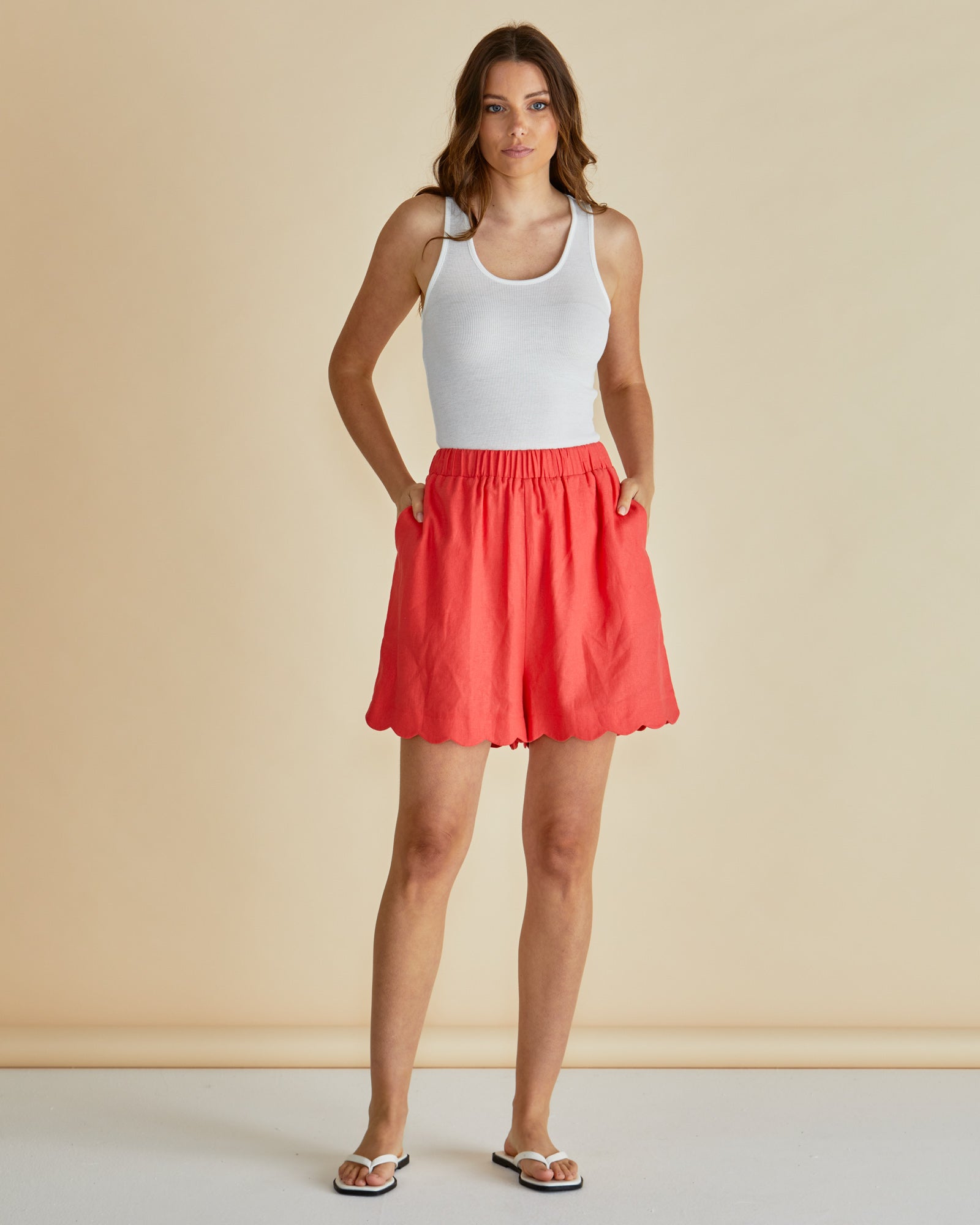 Betty Basics Seraphina shorts in red - [shop_name Strathaven] [womens clothing]