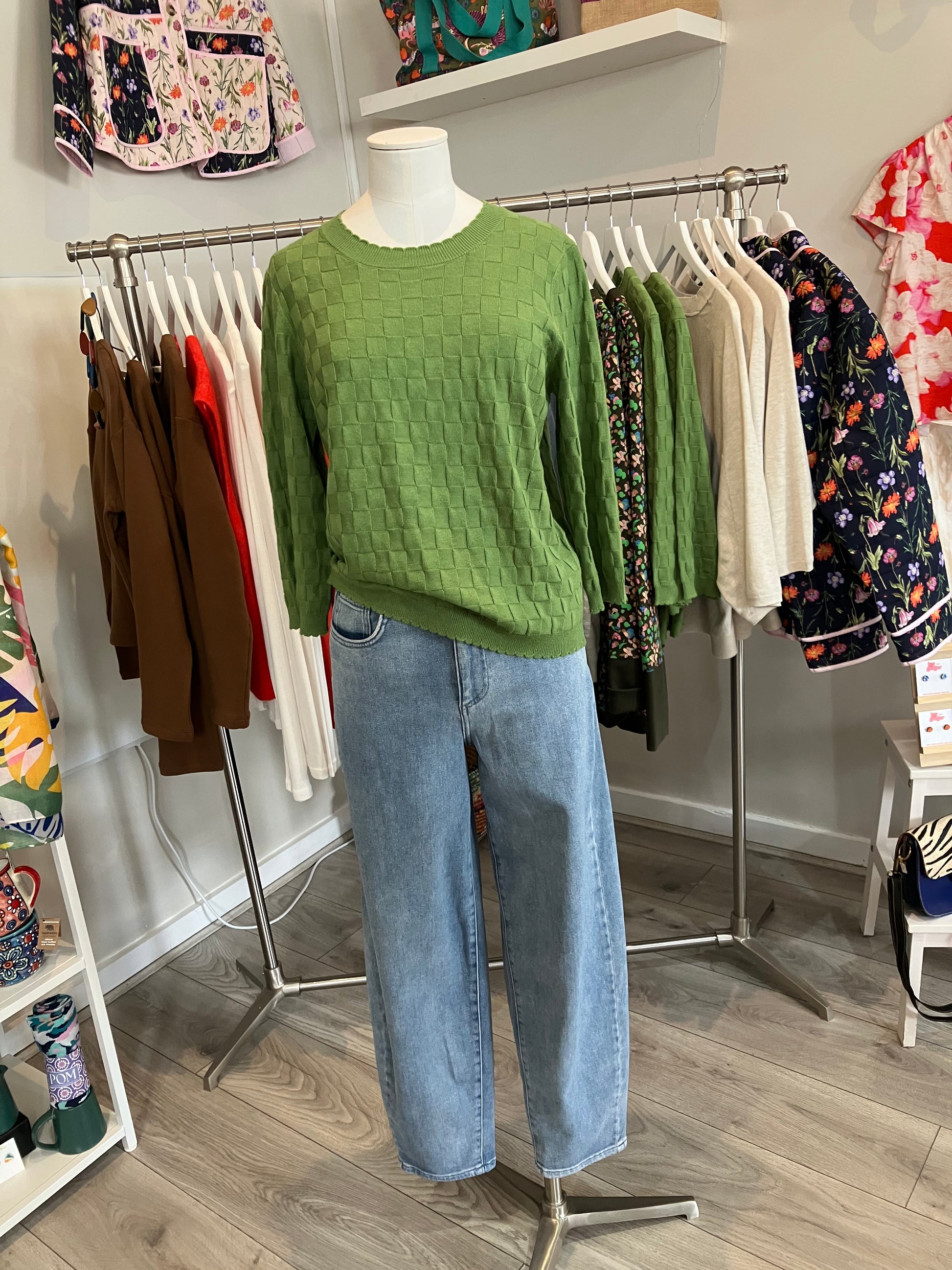 Numph Nutika sweater in forest green - [shop_name Strathaven] [womens clothing]