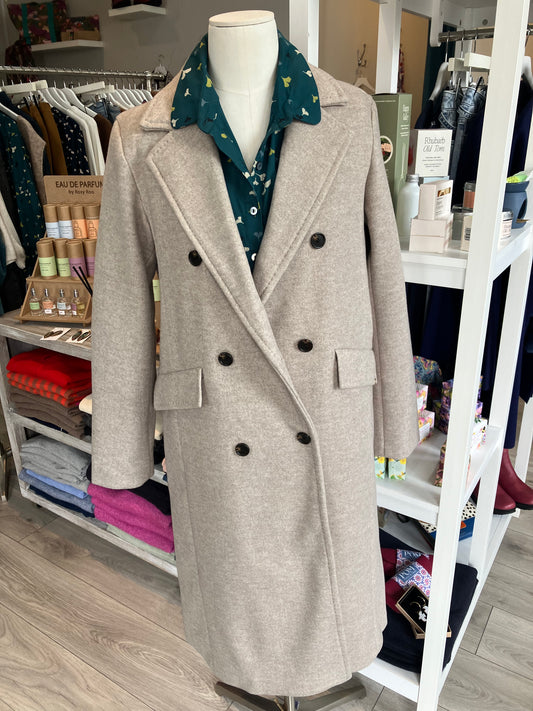 Fransa Adelay smart coat in stone beige