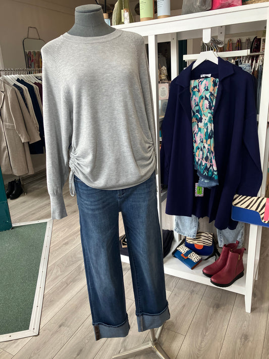 Soya Concept Dollie light grey top with side tie detail