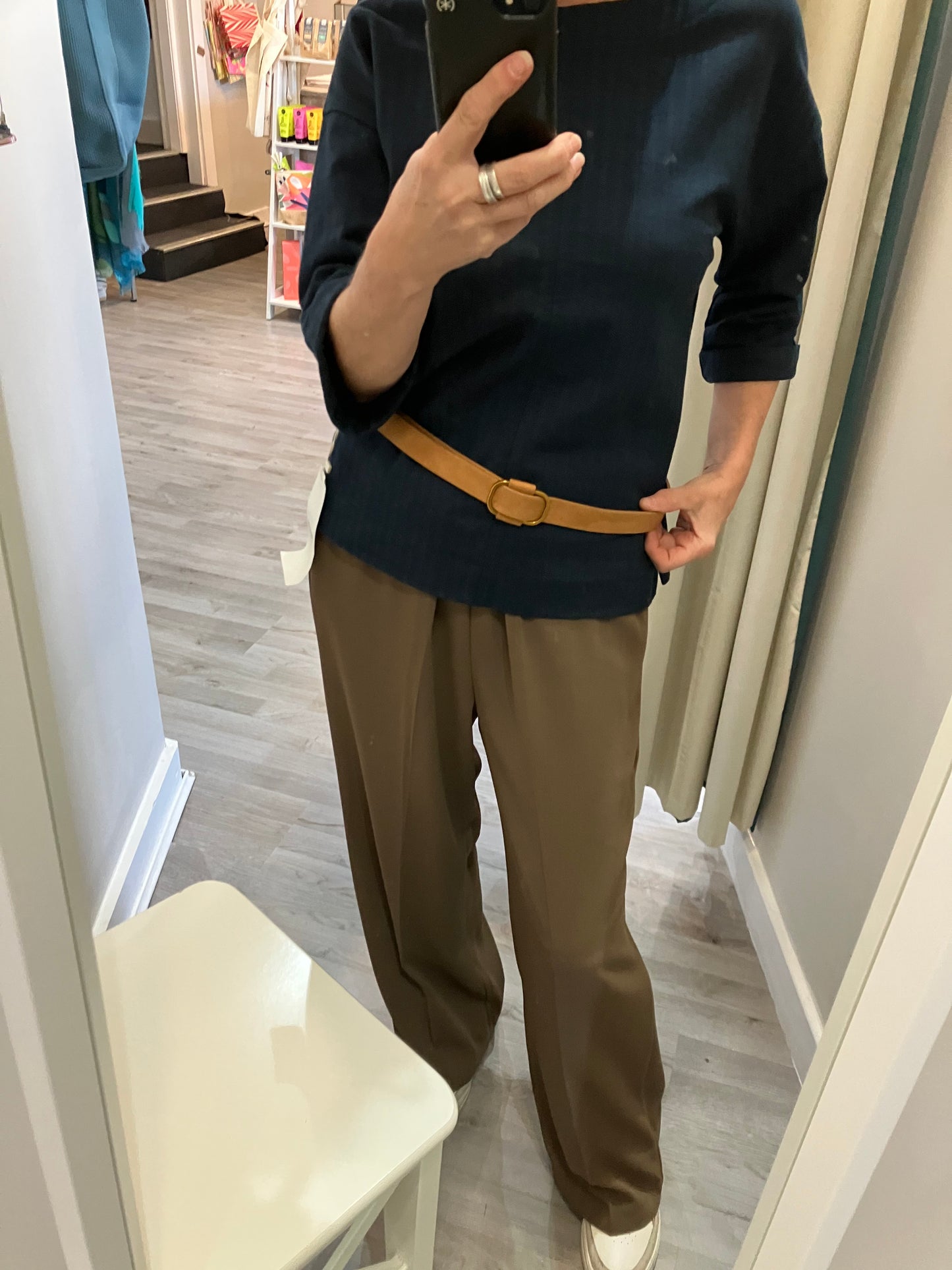 Grace & Mila Nazareth camel suede belt