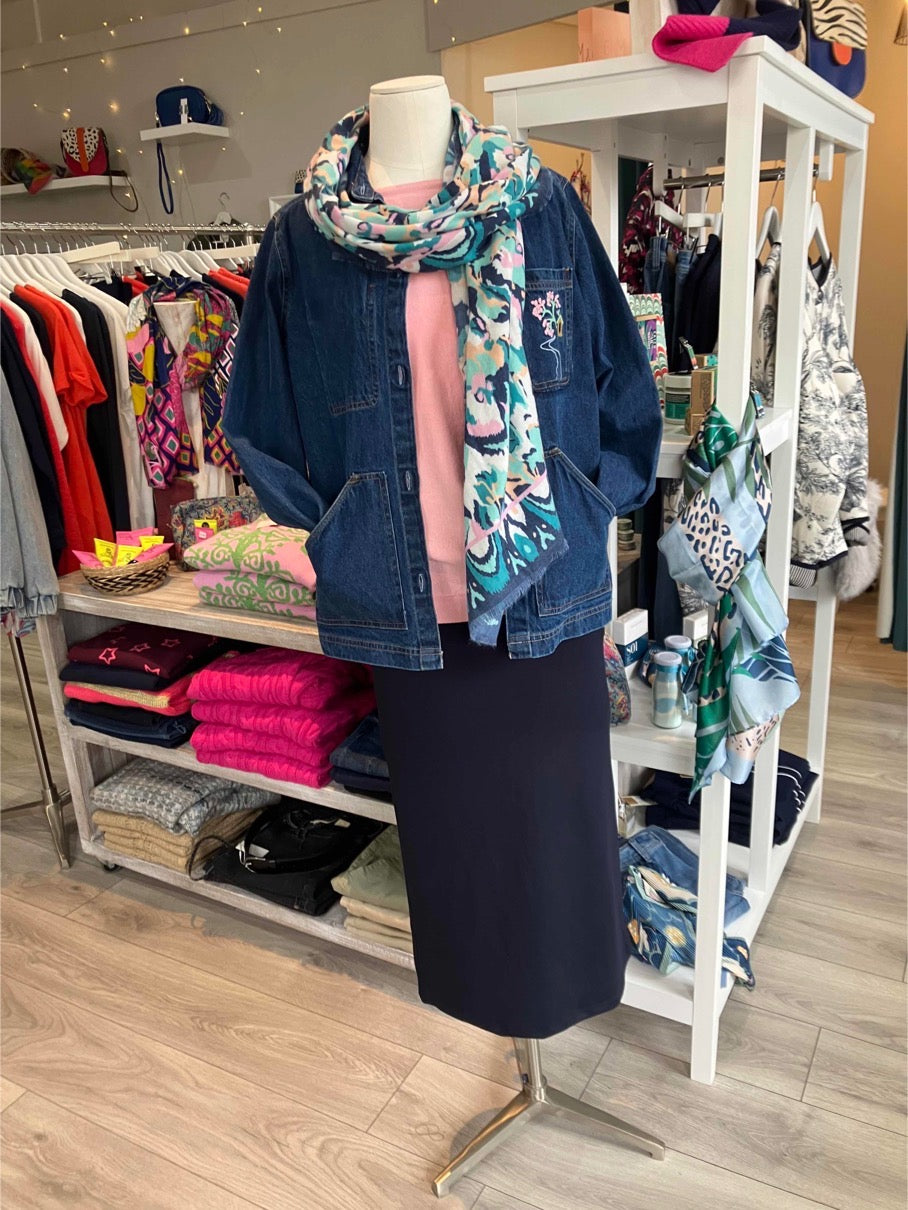 Banu navy skirt with tie waist - [shop_name Strathaven] [womens clothing]