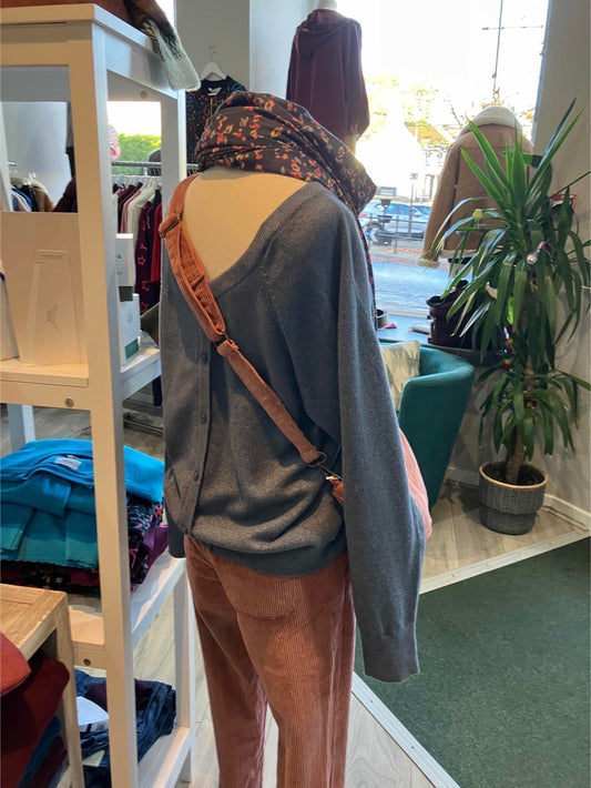 Yaya china blue melange v neck sweater