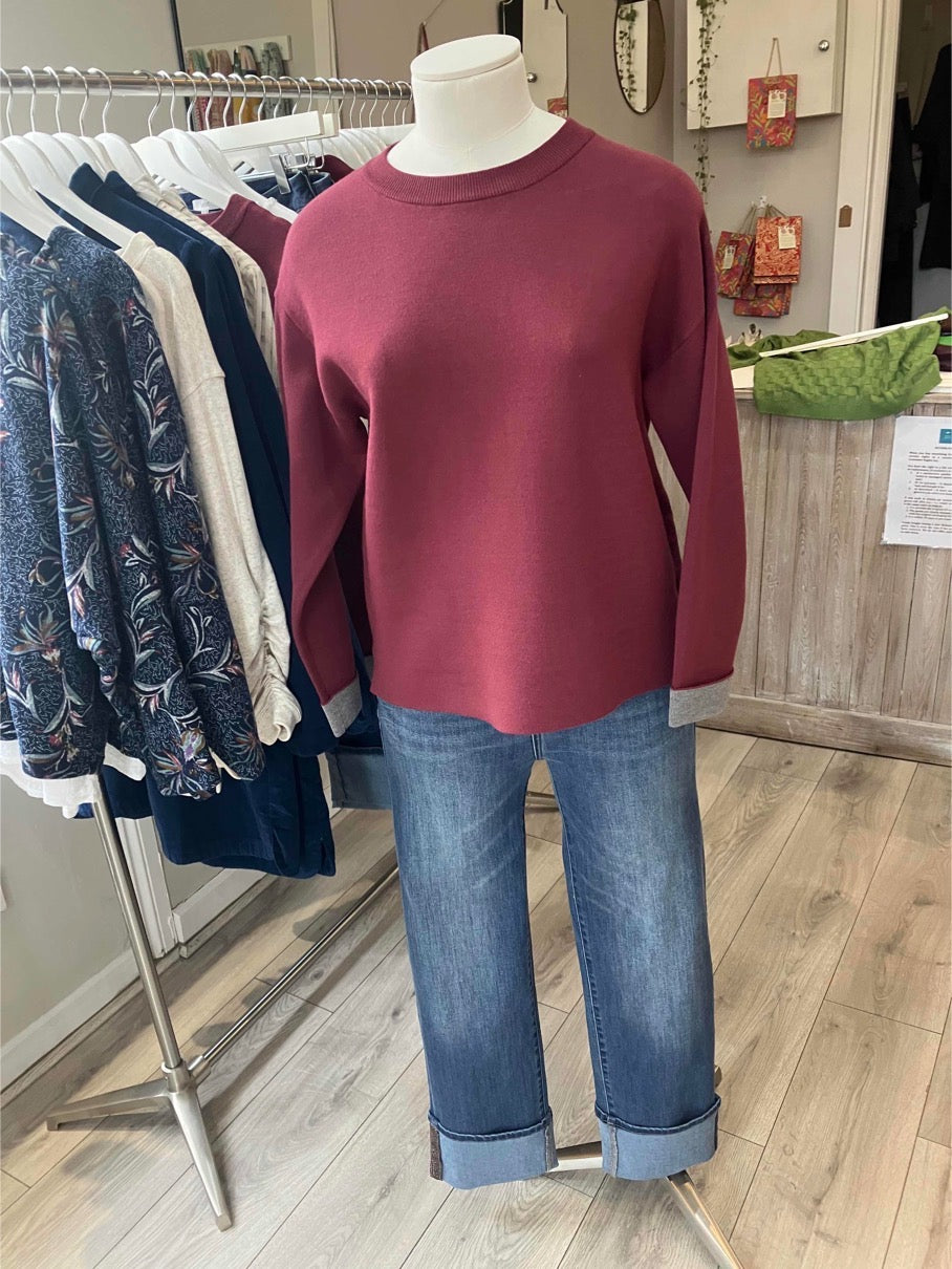 Yest Brenna sweater in wine red - [shop_name Strathaven] [womens clothing]