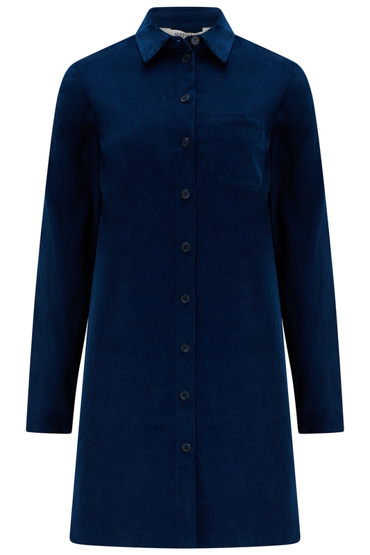 Sugarhill Brighton Ethel cord shirt dress in teal - [shop_name Strathaven] [womens clothing]