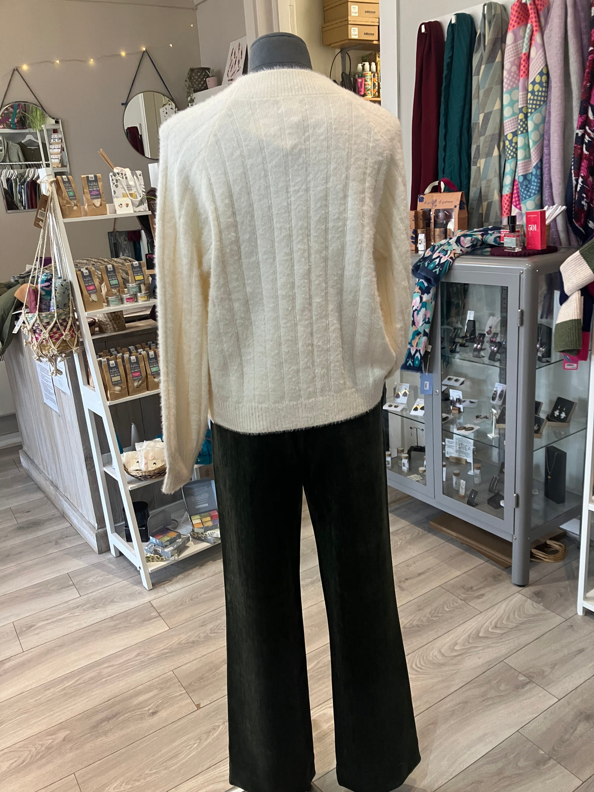 Paz Torras cosy cream ribbed sweater - [shop_name Strathaven] [womens clothing]