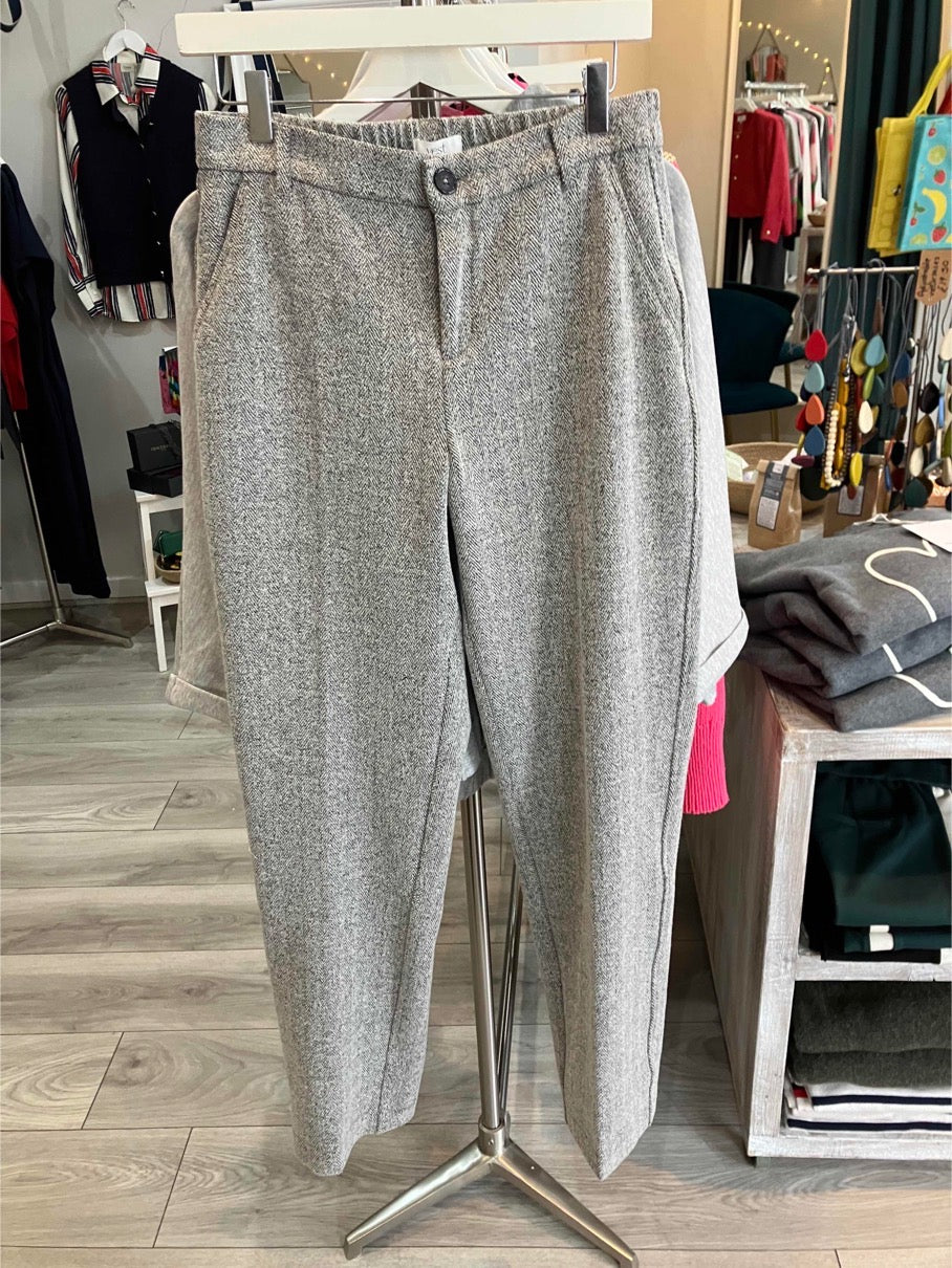 Yest Bertille trouser in silver grey melange