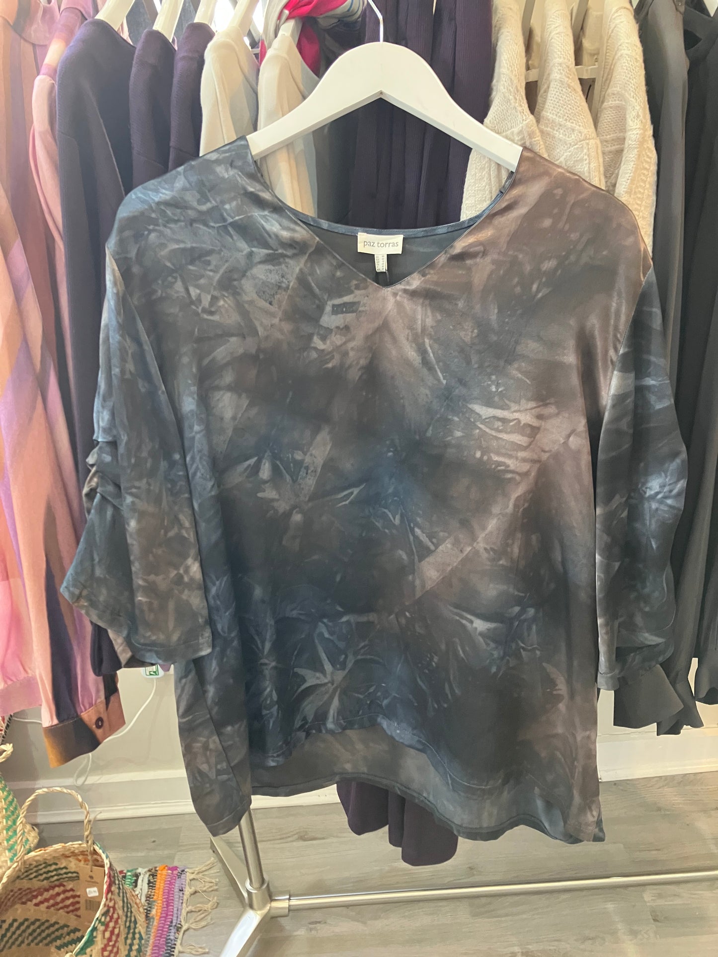 Paz Torras Azul viscose blouse