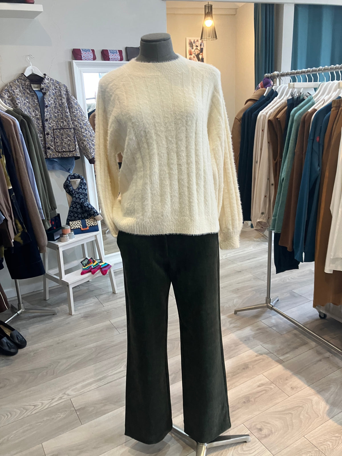 Paz Torras cosy cream ribbed sweater - [shop_name Strathaven] [womens clothing]