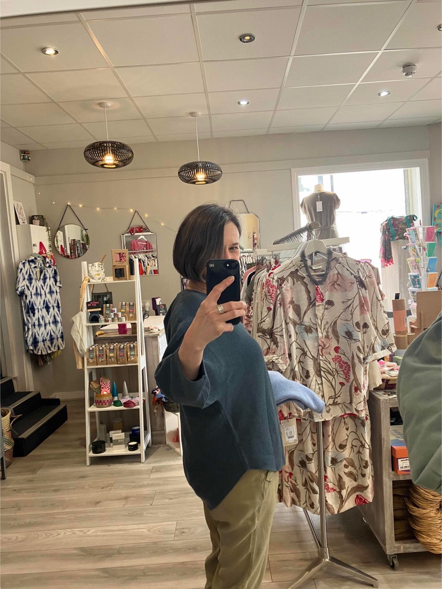 Fransa Sinja sweater in smoky blue grey - [shop_name Strathaven] [womens clothing]