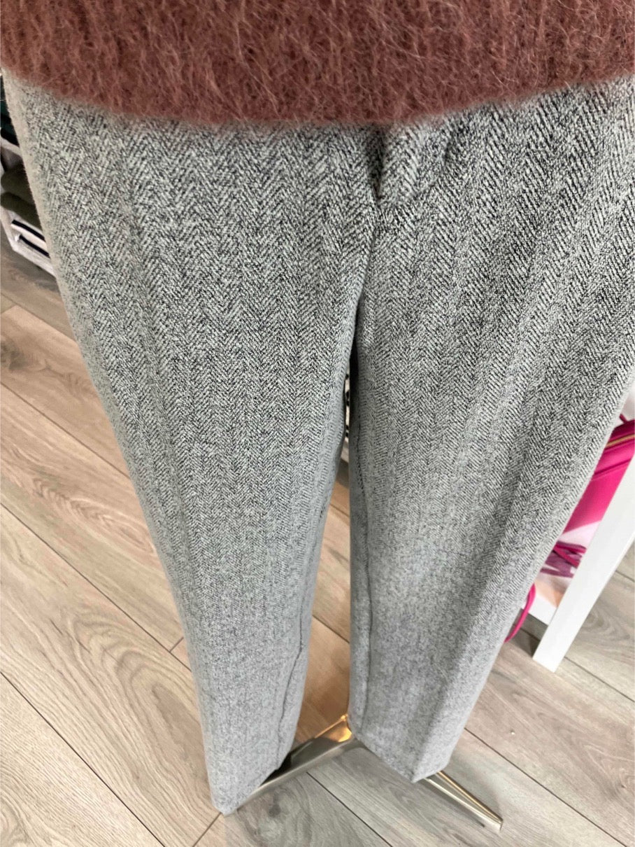 Yest Bertille trouser in silver grey melange