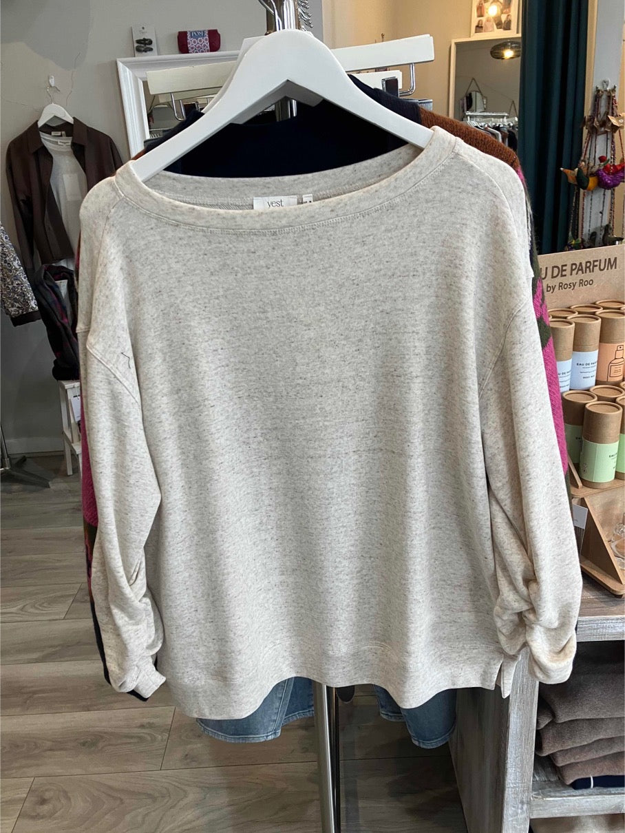 Yest Suri top in beige cream melange