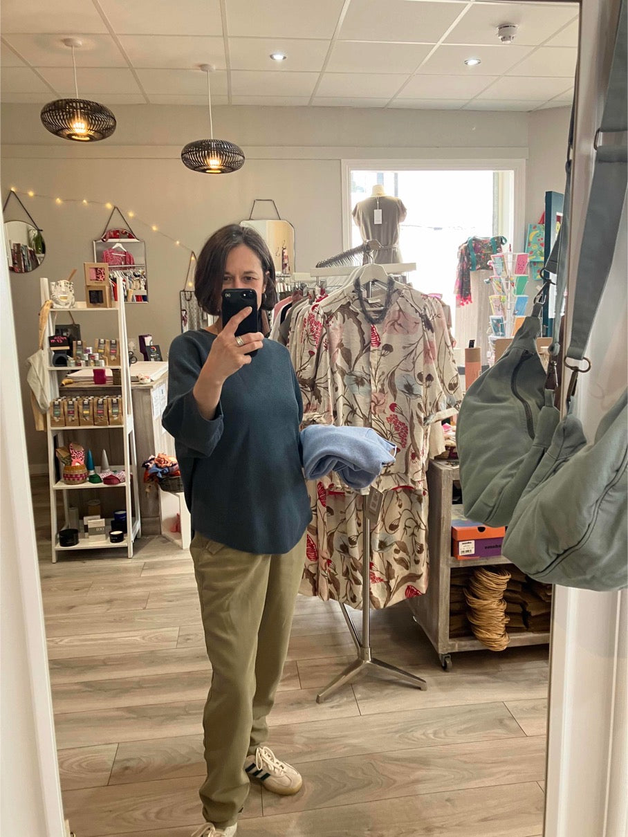 Fransa Sinja sweater in smoky blue grey - [shop_name Strathaven] [womens clothing]