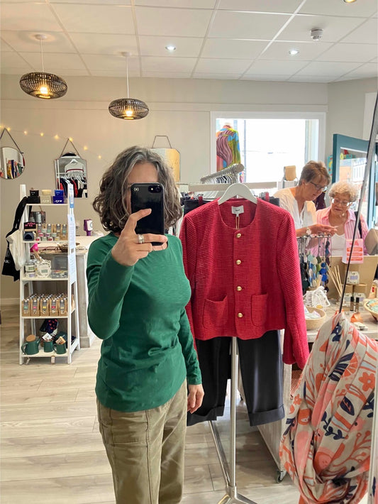 Lily & Me Monica top in pine green