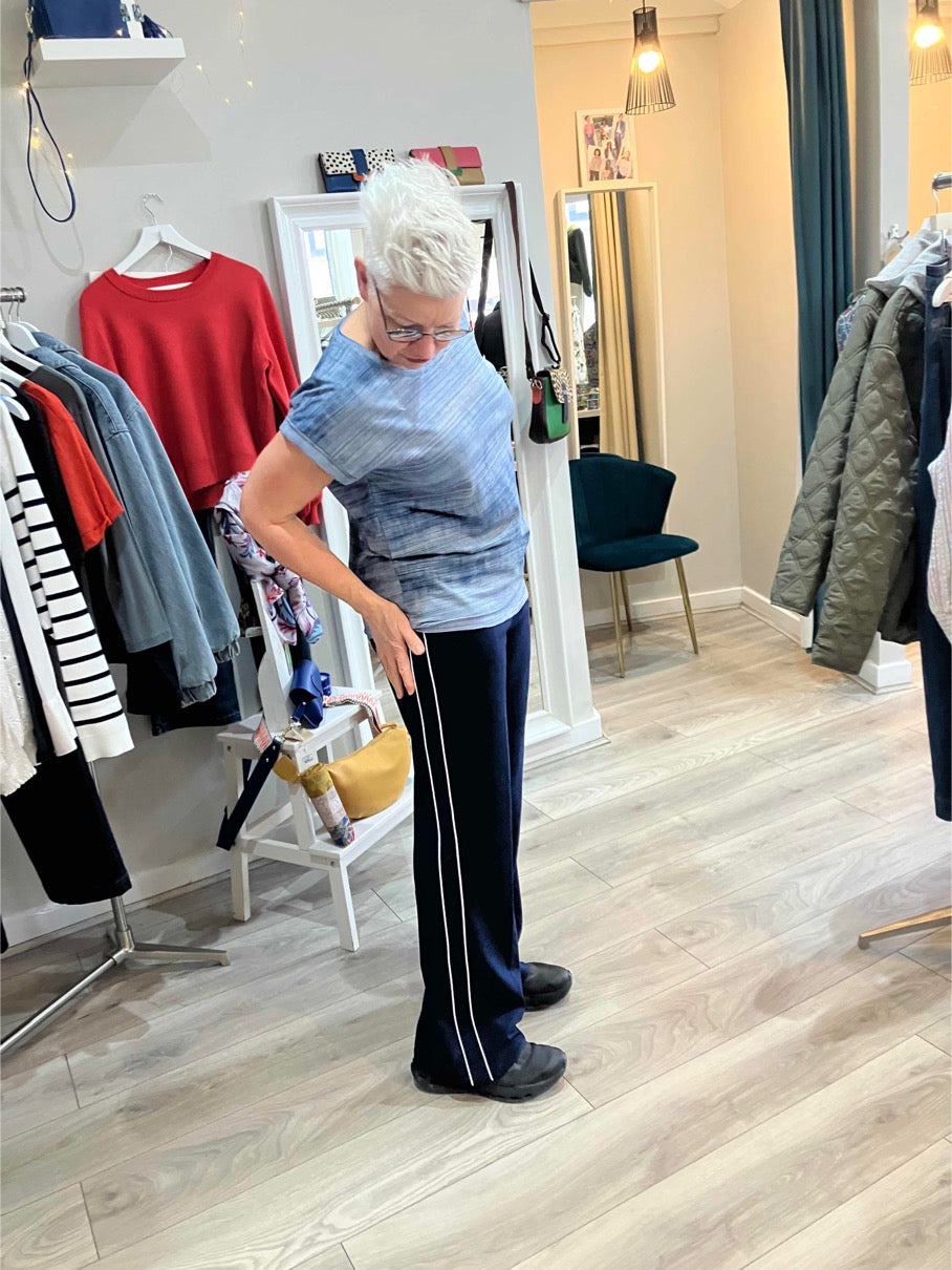 Red Button Colette punta piping dark blue trouser - [shop_name Strathaven] [womens clothing]