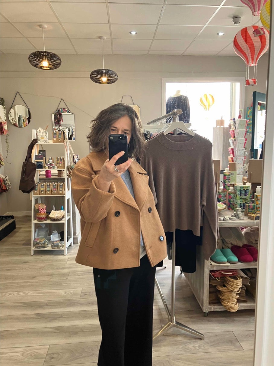 Fransa Charlotte coat in tobacco brown - [shop_name Strathaven] [womens clothing]