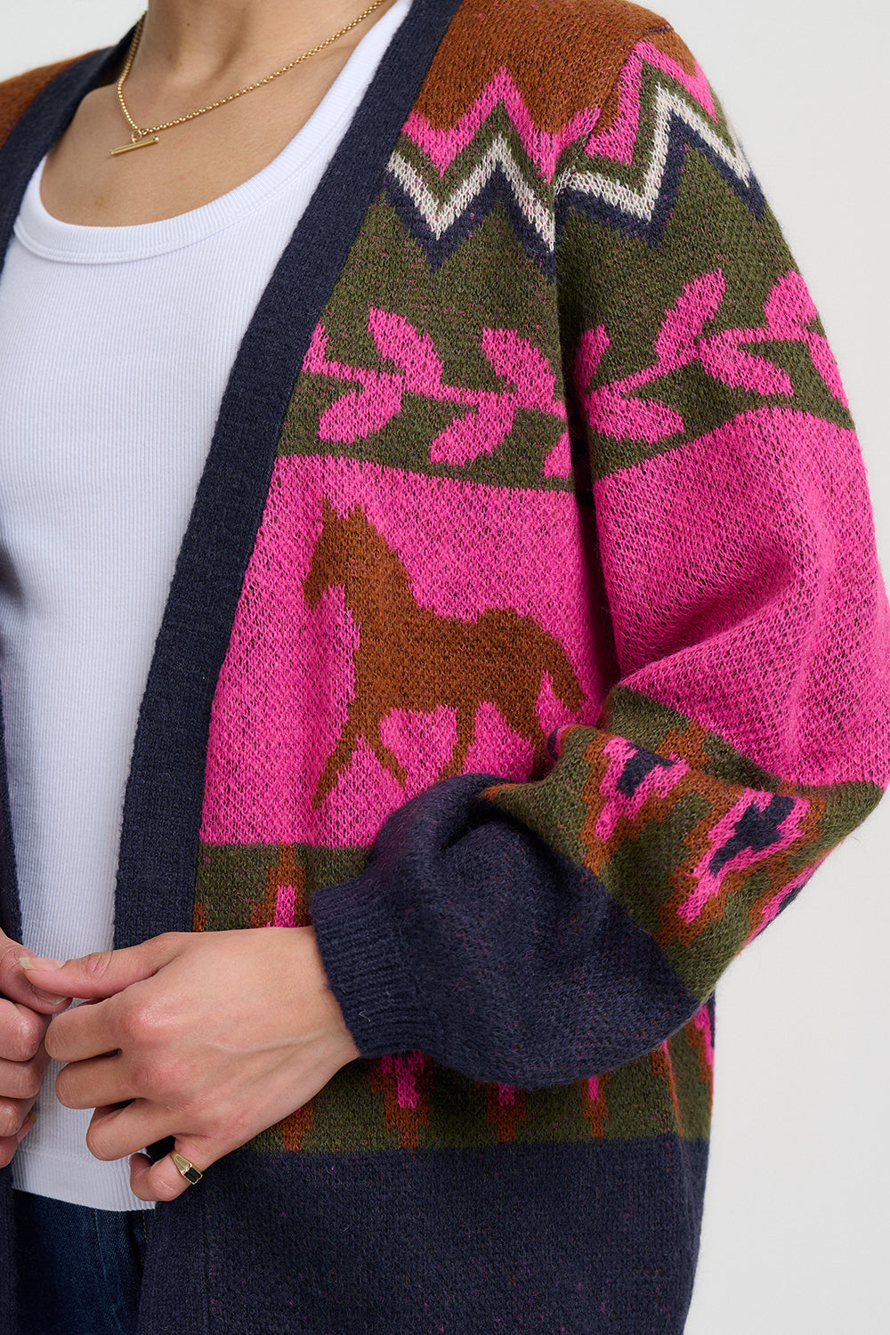 Sugarhill Brighton Yvette running horses cardigan