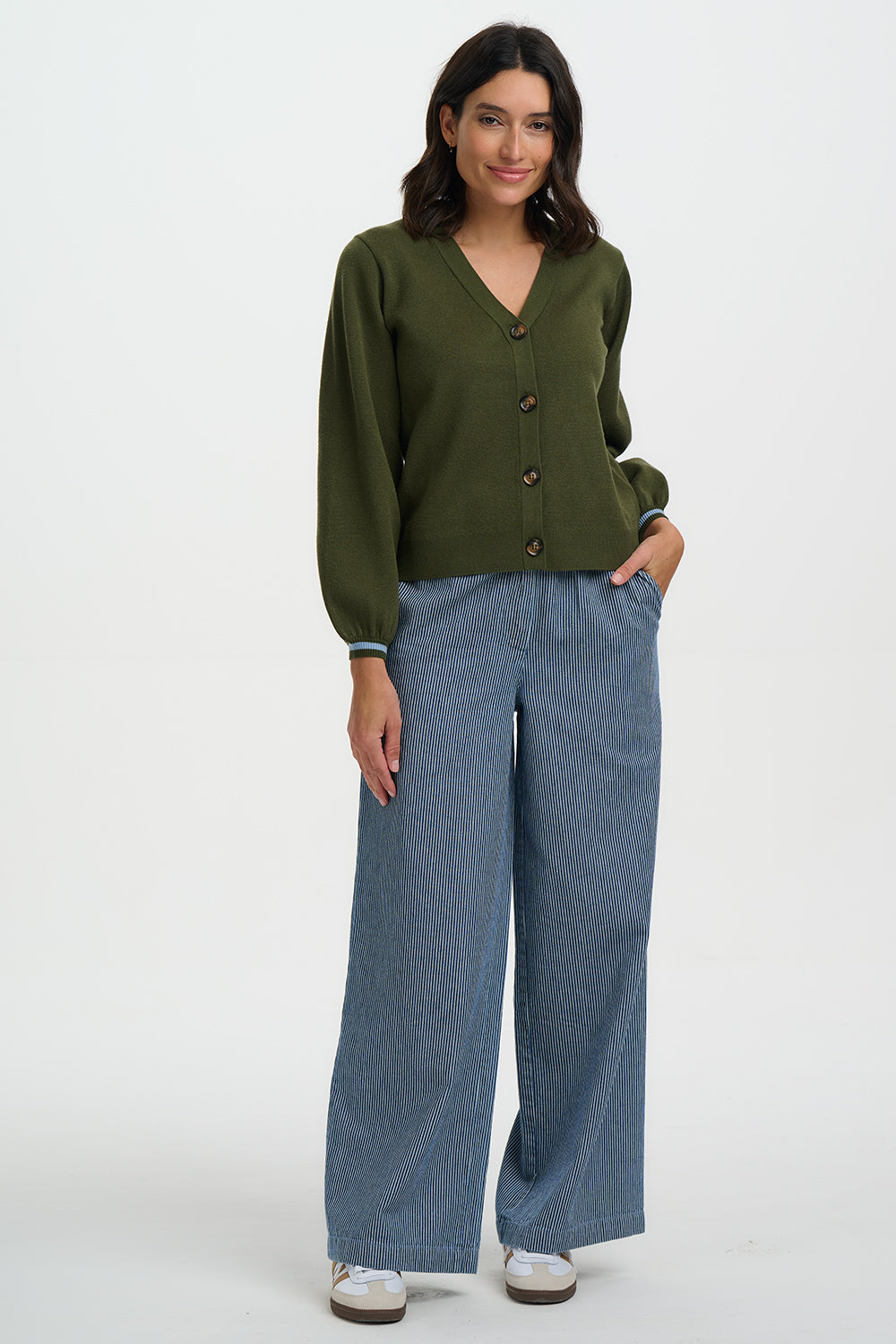 Sugarhill Brighton Adrian khaki cardigan