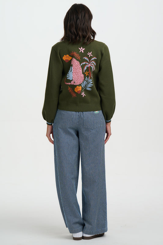 Sugarhill Brighton Adrian khaki cardigan