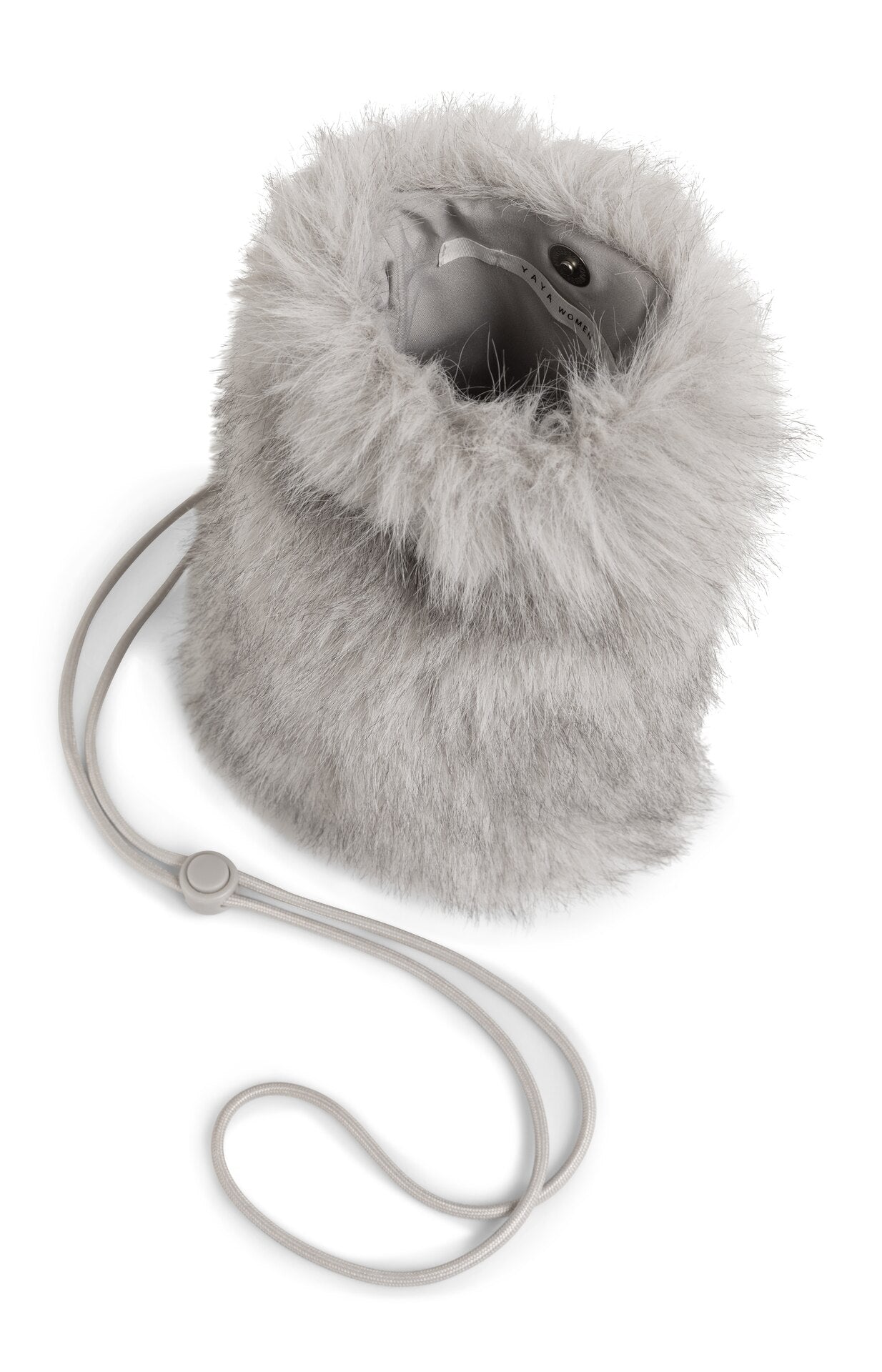 Yaya fluffy phone bag in light grey